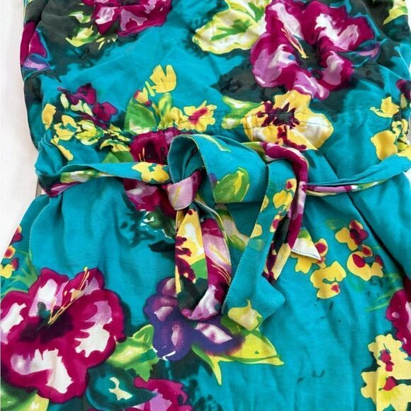 H&M Blue Multi Floral Strapless Bandeau Dress Sz 6 EUC​ - Picture 7 of 11